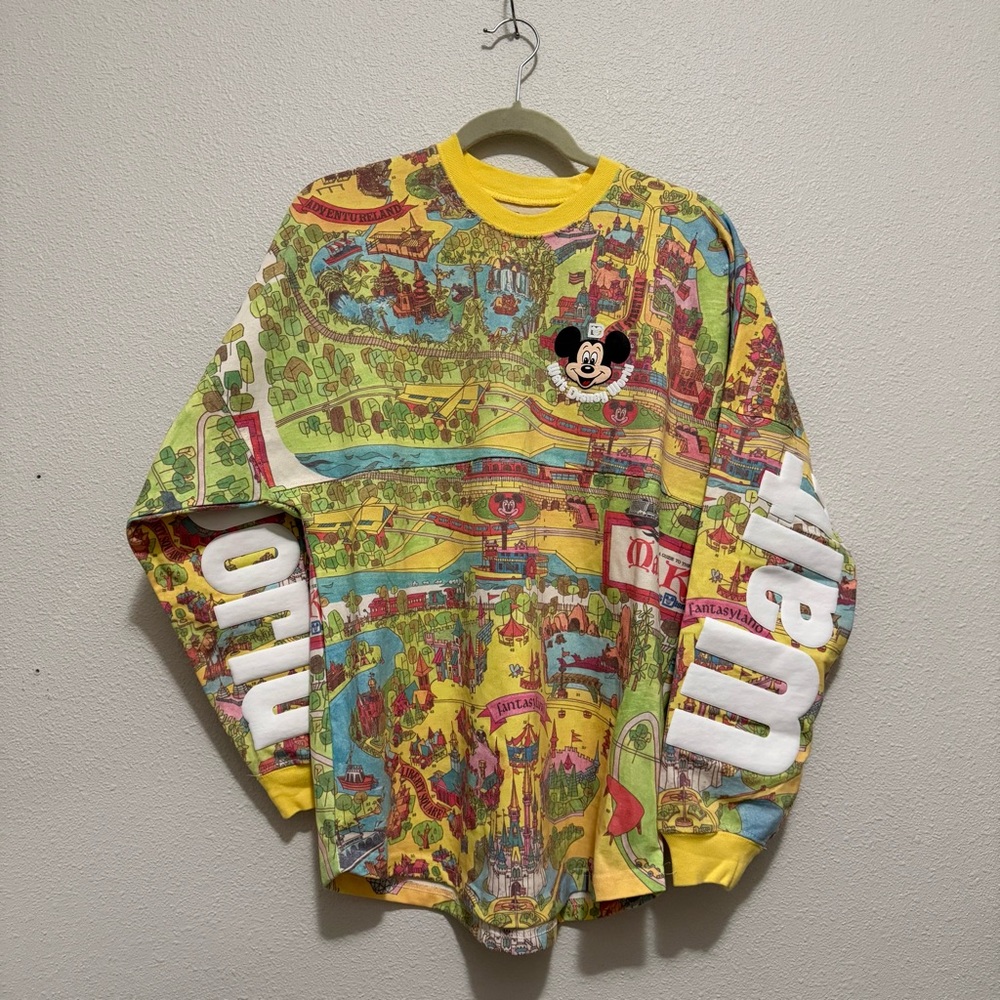 NWT Walt Disney World 50th Anniversary Map Vault Spirit Jersey - Yellow - Small